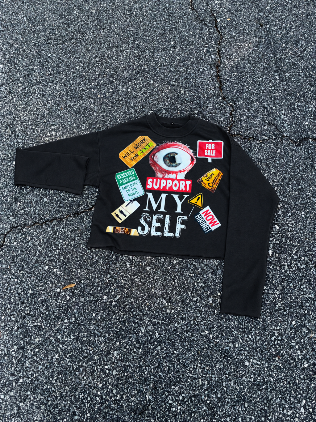 I Support Myself Crop-Top Sweater