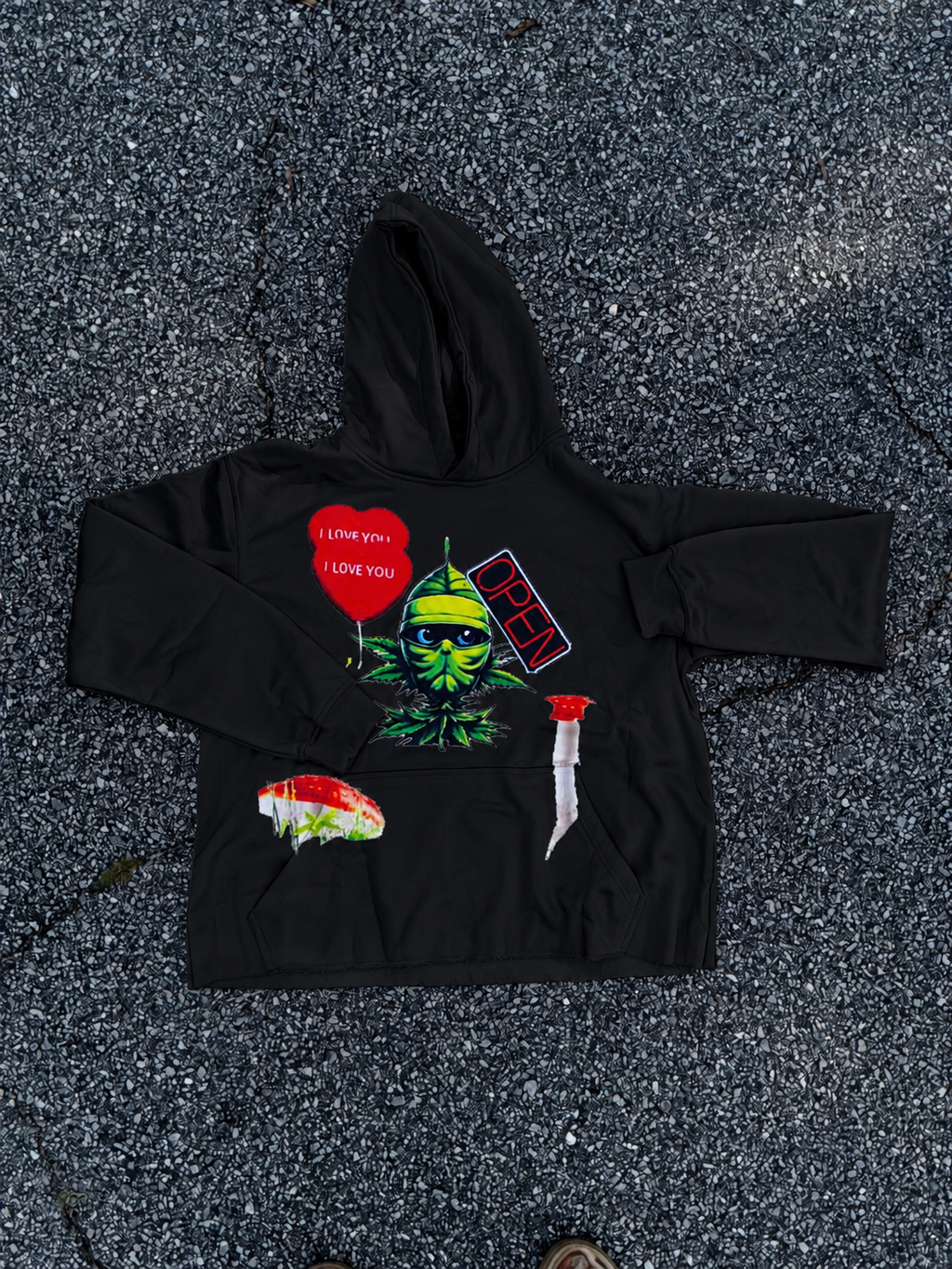 Happy Hippie Cut-Off Hoodie