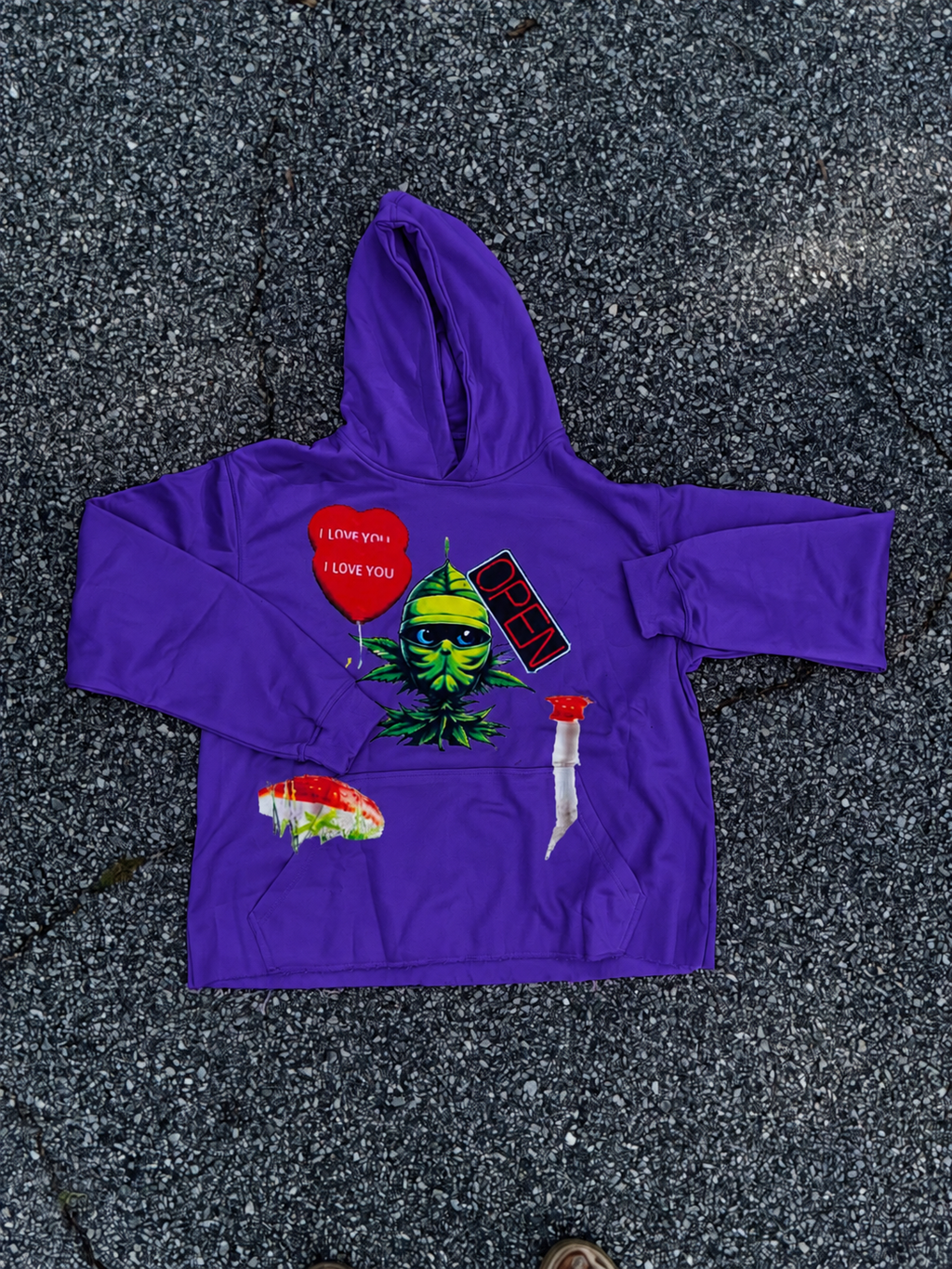 Happy Hippie Cut-Off Hoodie