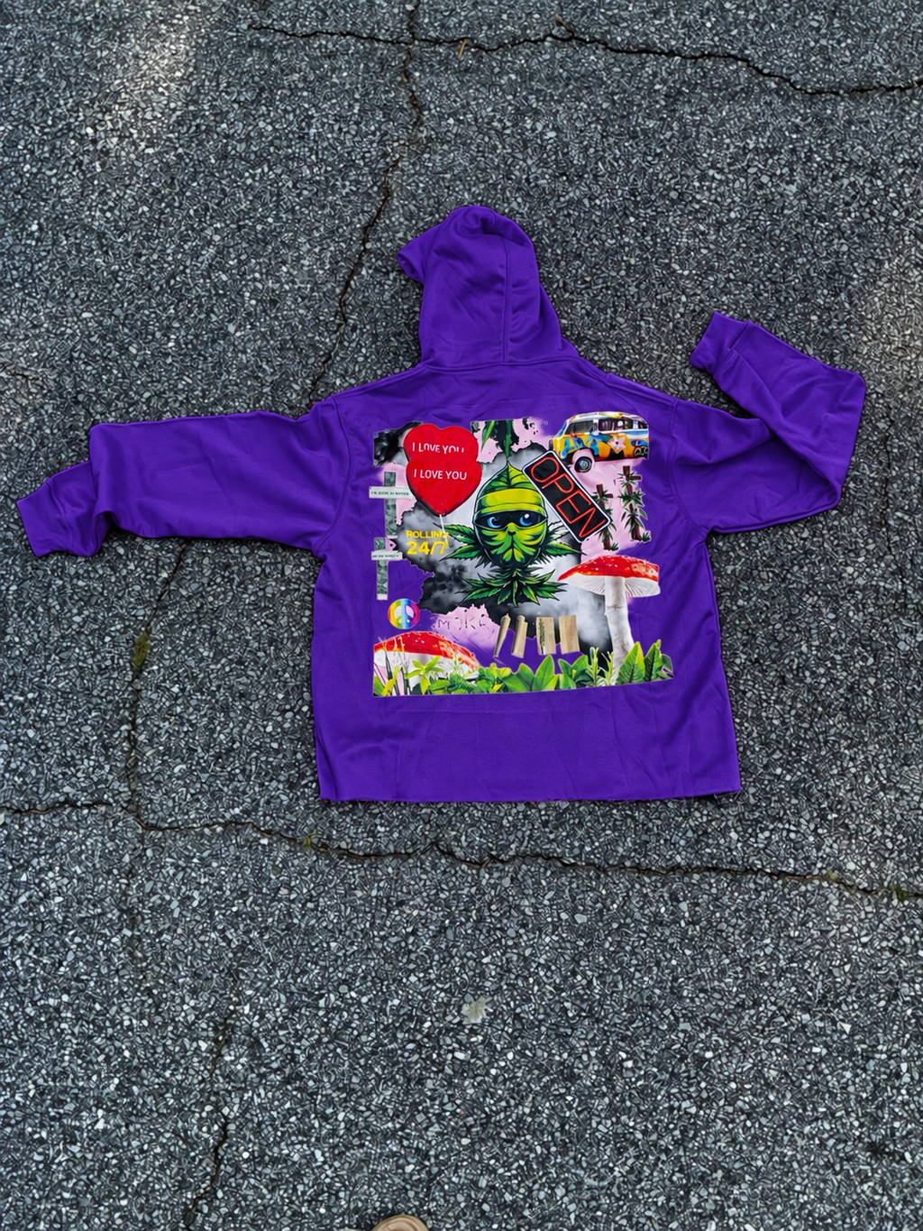 Happy Hippie Cut-Off Hoodie
