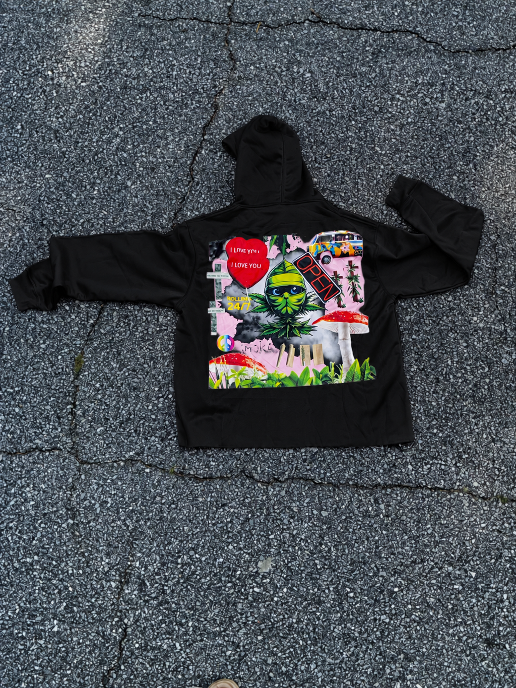 Happy Hippie Cut-Off Hoodie