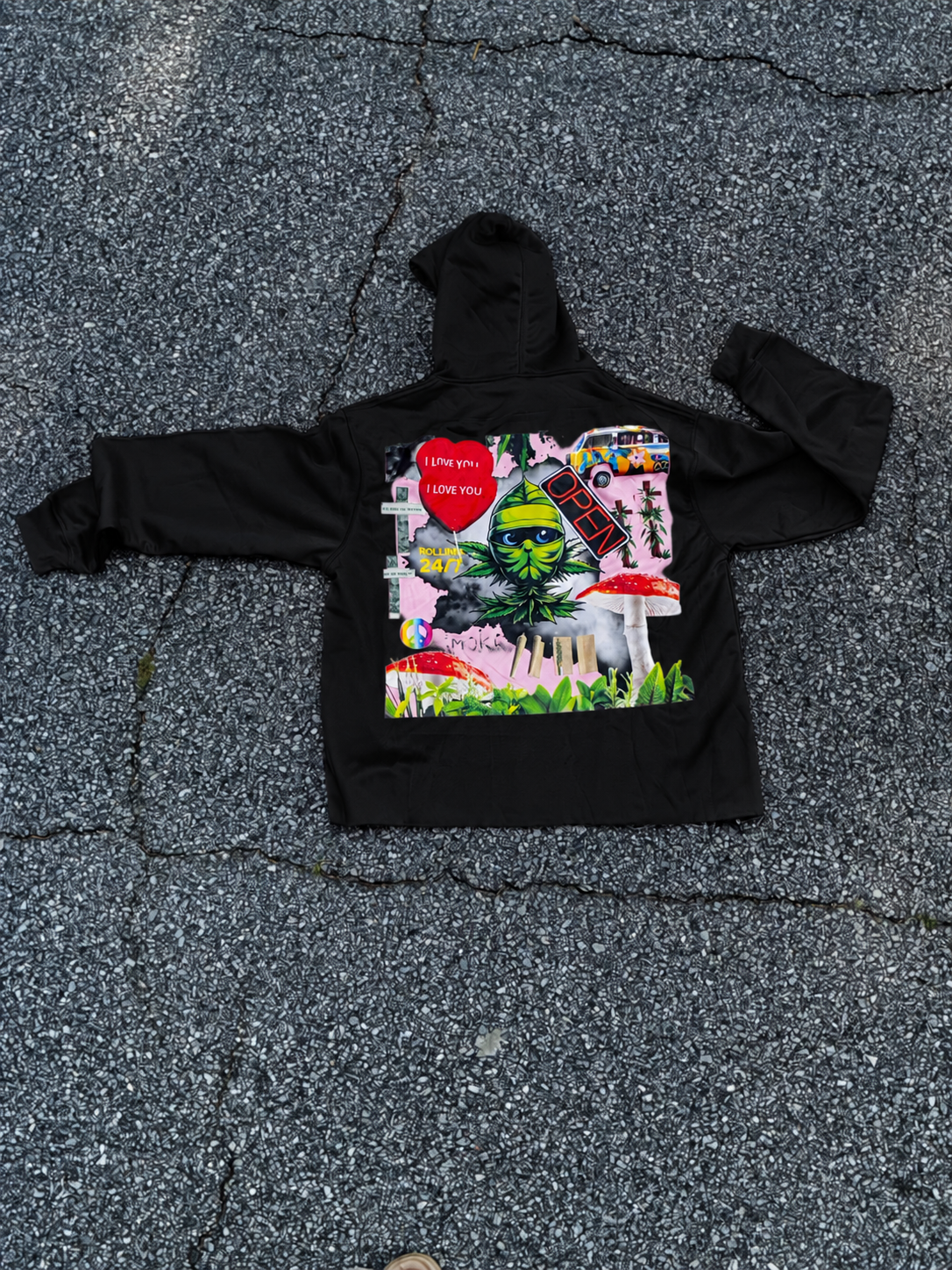 Happy Hippie Cut-Off Hoodie