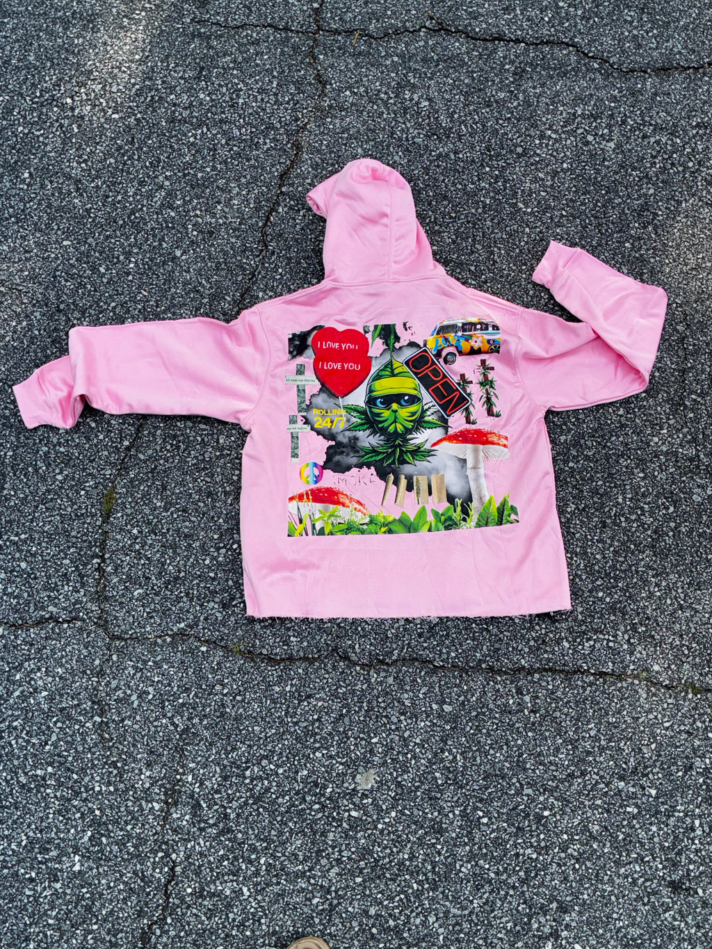 Happy Hippie Cut-Off Hoodie